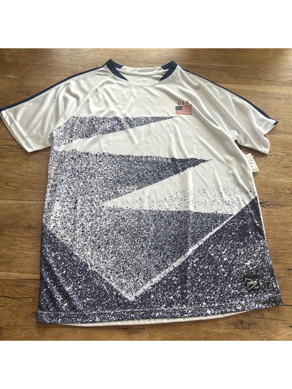 Mitre USA size small blue and white jersey.  NWT